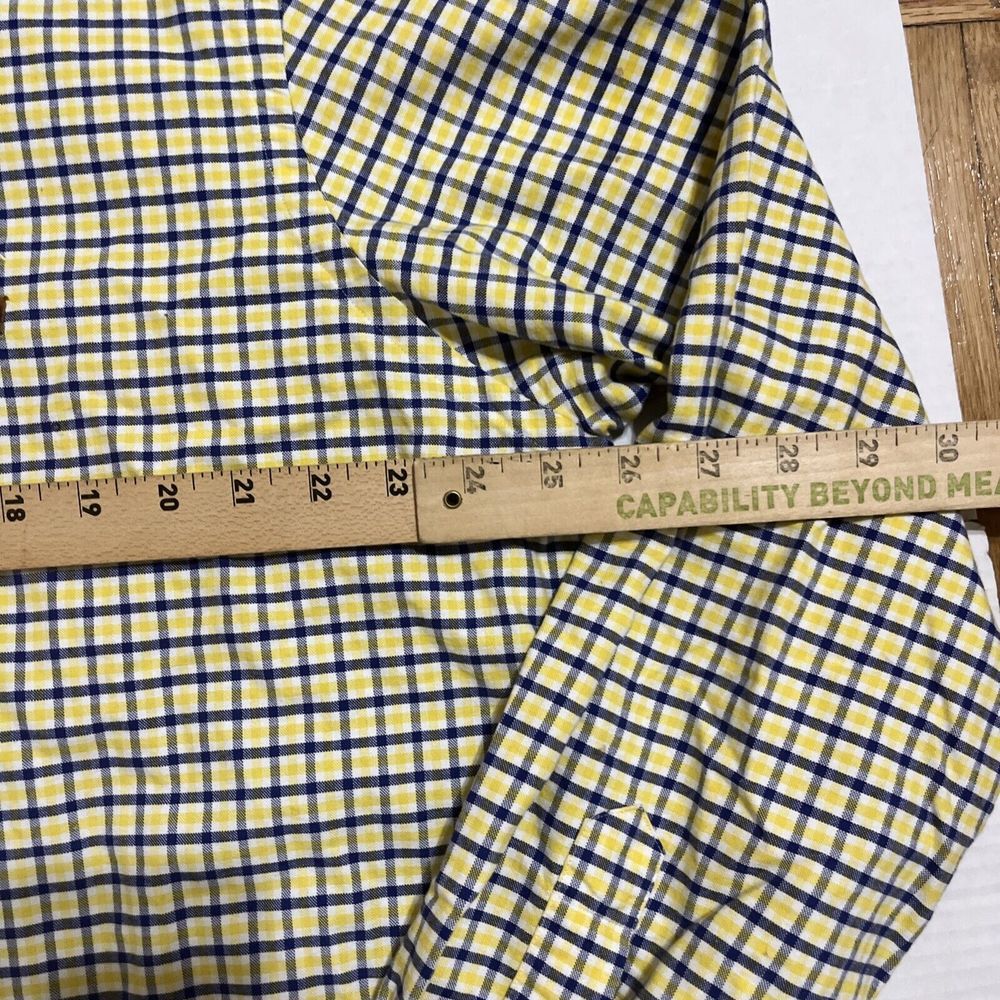 Polo Ralph Lauren Yellow Blue Plaid Oxford Button Down Shirt Sz 2XL Flesh Pony - Picture 6 of 12